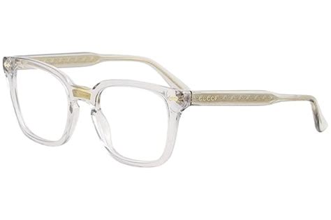 Gucci Rectangular Eyeglasses GG0184O 005 Transparent Gray .